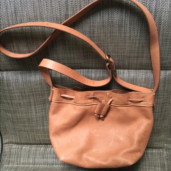 J. Jill Handbags - J.Jill Crossbody Soft Leather Bag strap Drawstring